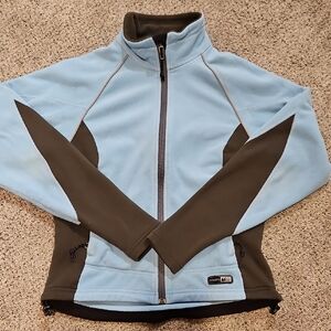 REI Women's Light Blue and Dark Gray Fleece Jacket XS